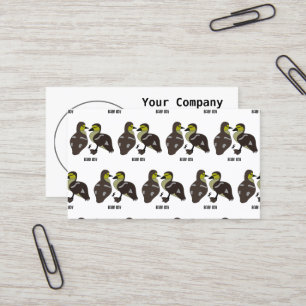 Adorable Twin Baby Duckling Huddling Cartoon Visitenkarte