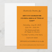 Adorable Twin Baby Dusche Einladung (Vorne/Hinten)