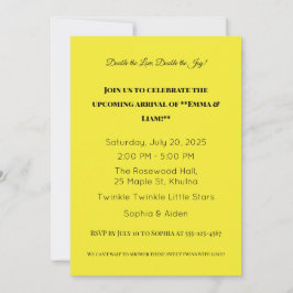 Adorable Twin Baby Dusche Einladung