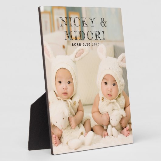 Adorable Twins Foto Fotoplatte (Seite)