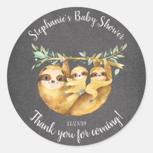 Adorable Twins Sloth Baby Dusche Gefallen Sticker