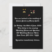 Adorable Two Black Cats Church Wedding Einladung (Rückseite)