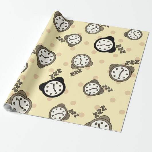 Adorable Uhren beige Party Geschenkpapier (Ungerollt)