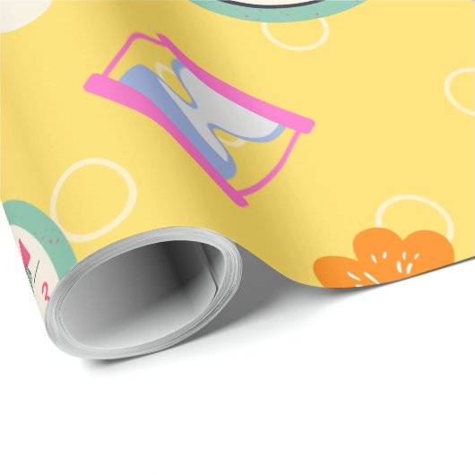 Adorable Uhren und Blume Muster Party Geschenkpapier (Rolleneckpunkt)