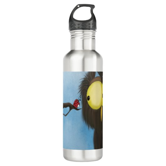 Adorable und farbenfrohe Owl Oliver Edelstahlflasche (Vorderseite)