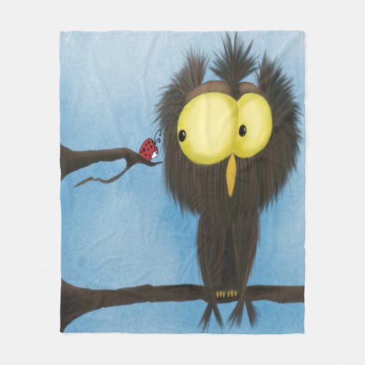 Adorable und farbenfrohe Owl Oliver Fleecedecke (Vorderseite)