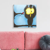 Adorable und farbenfrohe Owl Oliver Leinwanddruck (Insitu (Wohnzimmer))