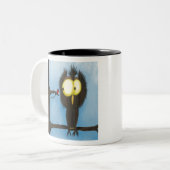 Adorable und farbenfrohe Owl Oliver Zweifarbige Tasse (Vorderseite Links)