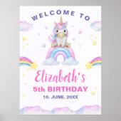 Adorable Unicorn Birthday Girl Poster (Vorne)