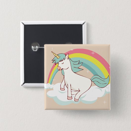 Adorable Unicorn Button (Vorne & Hinten)