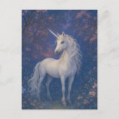 Adorable Unicorn im Wald Postkarte (Vorderseite)