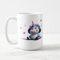 Adorable Unicorn mit Kopfhörer-Tasse