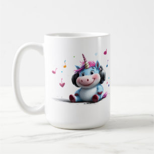 Adorable Unicorn mit Kopfhörer-Tasse Kaffeetasse