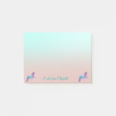 Adorable Unicorn, Ombre - Personalisiert Post-it Klebezettel (Vorderseite)