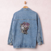 Adorable Unicorn Skull und Blume Boho Jeansjacke (Hangar)