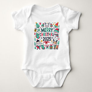"Adorable Unisex Baby Christmas Bodysuit" Baby Strampler