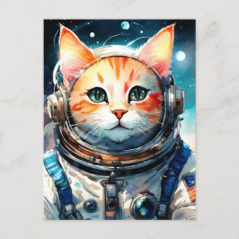 Adorable US Astronautenkatze Postkarte