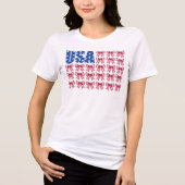 Adorable USA Gingham Coquette Bow Patriotic Tri-Blend Shirt (Vorderseite)