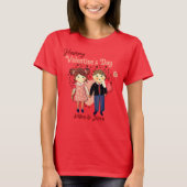 Adorable Valentine Couple Hearts Red T-Shirt (Vorderseite)