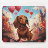 ADORABLE VALENTINE DACKEL HUND MIT HERZEN MOUSEPAD (Vorne)