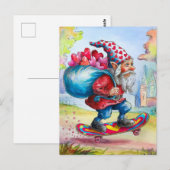 Adorable Valentine Gnome Postkarte (Vorne/Hinten)