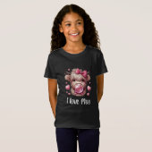 Adorable Valentine Highland Cow (weißer Text) T-Shirt (Vorne ganz)