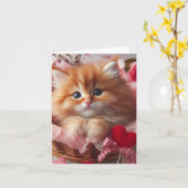 Adorable Valentine Kitten Karte (Gelbe Blume)