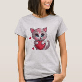 Adorable Valentine Kitten T-Shirt (Vorderseite)