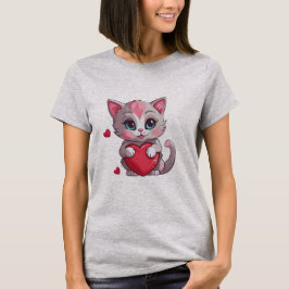 Adorable Valentine Kitten T-Shirt