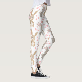 Adorable Valentine Rabbits Leggings