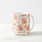 Adorable Valentine’s Day Coffee Teddy Bear Mug Kaffeetasse (VorderseiteRechts)