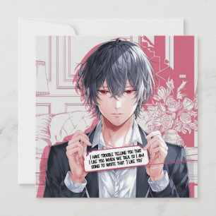 Adorable Valentine's Day Anime Heartfelt Botschaft Feiertagskarte