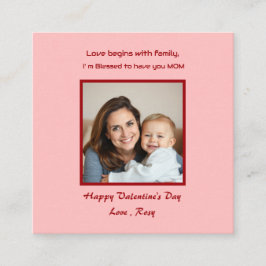Adorable Valentine's Day Card für Kinder Quadratische Visitenkarte