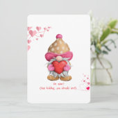 💖 Adorable Valentine's Day Gnome Card Einladung (Stehend Vorderseite)