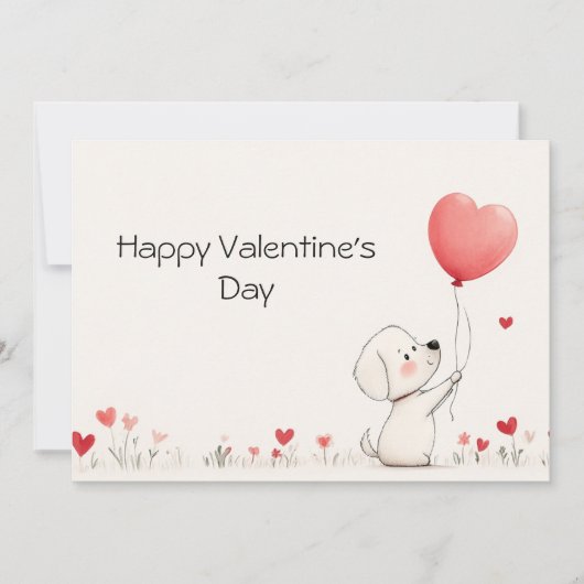 Adorable Valentine's Day Grußkarte ❤️ 🎈 Karte (Vorderseite)