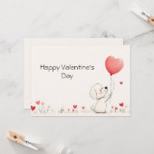 Adorable Valentine's Day Grußkarte ❤️ 🎈 Karte (Vorderseite/Rückseite Beispiel)