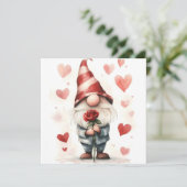 Adorable Valentine's Gnome: mit einer Rose Einladung (Stehend Vorderseite)
