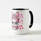 Adorable Valentinsche Kaninchen-Cartoon Tasse (VorderseiteRechts)