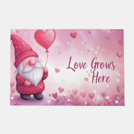 Adorable Valentinstag Gnome mit Herzballon Fußmatte