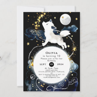 Adorable Verzauberung Wolf Geburtstag Einladung