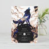 Adorable Verzauberung Wolf Geburtstag Einladung (Stehend Vorderseite)