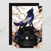 Adorable Verzauberung Wolf Geburtstag Einladung (Vorne/Hinten)