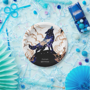 Adorable Verzauberung Wolf Geburtstag Pappteller