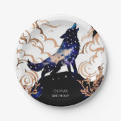 Adorable Verzauberung Wolf Geburtstag Pappteller (Vorderseite)