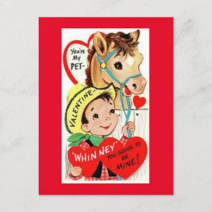Adorable Vintag Cowboy & Horse Valentine der 50er Postkarte