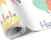 Adorable Vintag glückliche Geburtstagsfeier Geschenkpapier (Rolleneckpunkt)