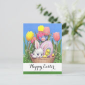 Adorable Vintag Osterkörbe Postkarte (Stehend Vorderseite)