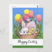 Adorable Vintag Osterkörbe Postkarte (Vorne/Hinten)