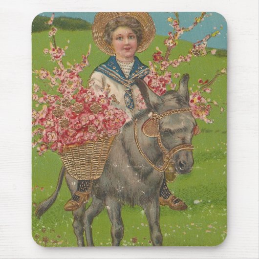 Adorable Vintage Postkarte Mousepad (Vorne)