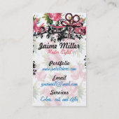 Adorable Vintage Vogelschere Haarstylistin Visitenkarte (Rückseite)